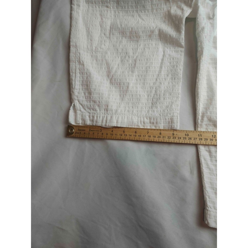 Focus Capri Pants Womens Small White Textured Coastal Grandma Resortwear Casual - Picture 2 of 9